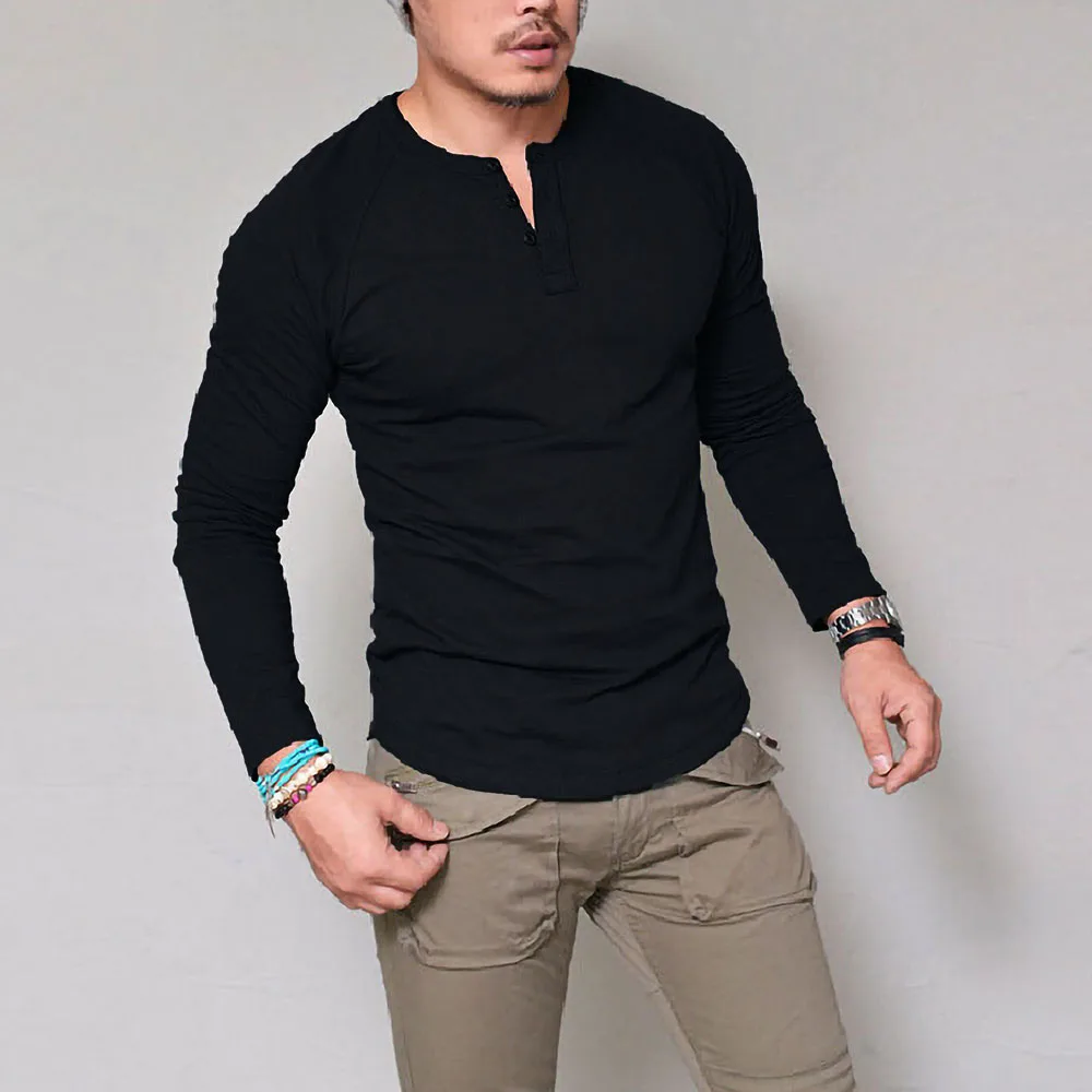 Dropship Men's T-shirt 2021 Long Sleeve Casual T-shirt Fashion Slim Camiseta Masculina Button Design Men's Basic Top T-shirt
Dropship Men's T-shirt 2021 Long Sleeve Casual T-shirt Fashion Slim Camiseta Masculina Button Design Men's Basic Top T-shirt