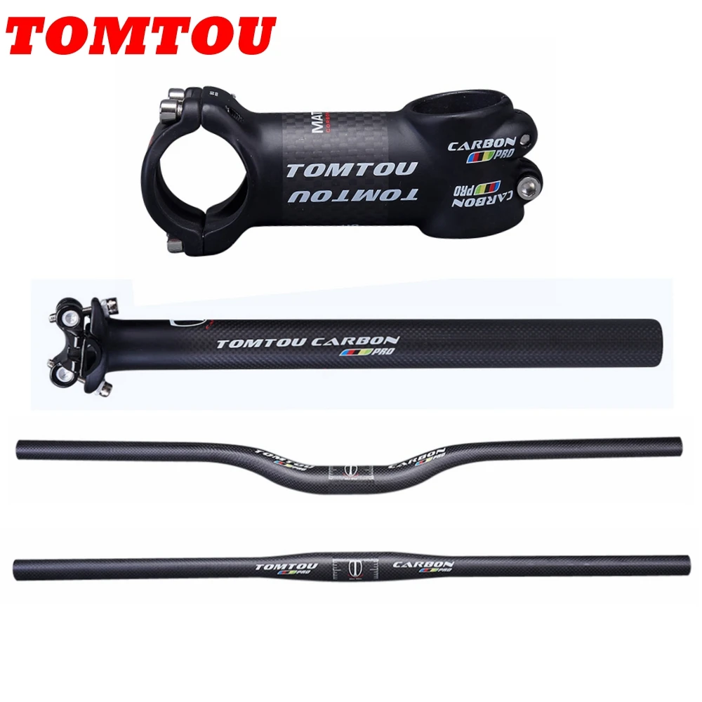 TOMTOU PRO Carbon Fiber Bicycle Mountain Handlebar Sets Handlebar + Stem + SeatPost For MTB Bike Parts Matte
TOMTOU PRO Carbon Fiber Bicycle Mountain Handlebar Sets Handlebar + Stem + SeatPost For MTB Bike Parts Matte