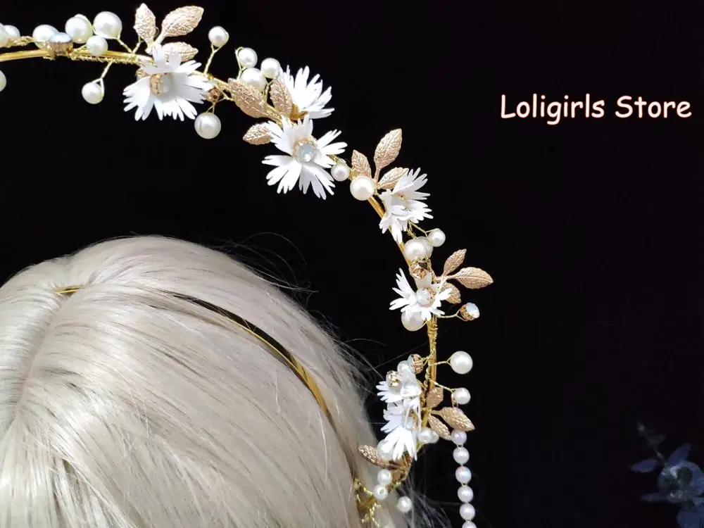 

Retro Gorgeous KC Gothic Headband Lolita Court Crown Halo Aperture Princess Queen Pope Props Notre Dame Long Tassle Hair hoop
