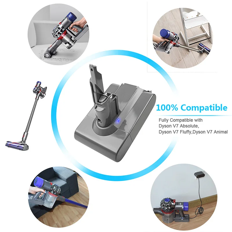 Пылесос Powtree 21 6 в Ач для Dyson V7 пушистый Animal Pro литий-ионная аккумуляторная батарея