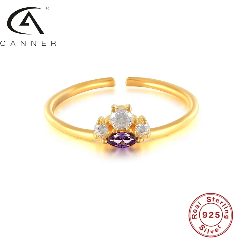 CANNER 925 Silver Finger Rings Pure S925 Sterling Plata Fine Jewelry Purple Small Thin Zircon Adjustable Trendy Opening Anillos
CANNER 925 Silver Finger Rings Pure S925 Sterling Plata Fine Jewelry Purple Small Thin Zircon Adjustable Trendy Opening Anillos