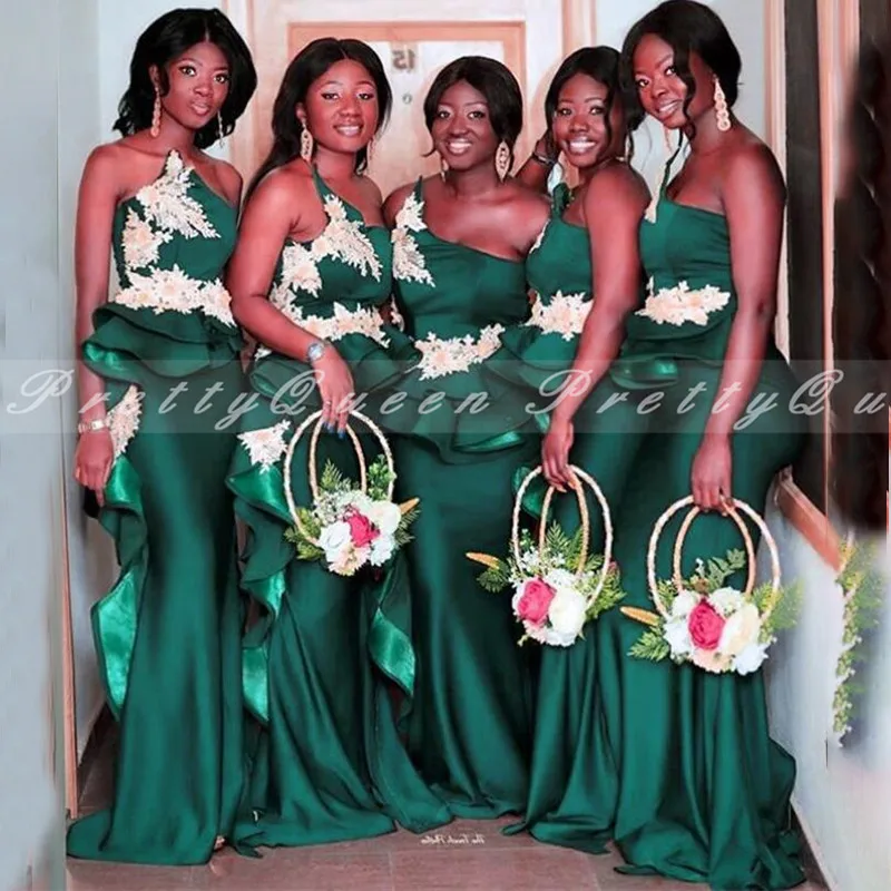 Stylish Appliques Green Bridesmaid Dresses Mermaid 2020 One Shoulder Women Long Wedding Party Dress Vestido De Fiesta De Boda
Stylish Appliques Green Bridesmaid Dresses Mermaid 2020 One Shoulder Women Long Wedding Party Dress Vestido De Fiesta De Boda