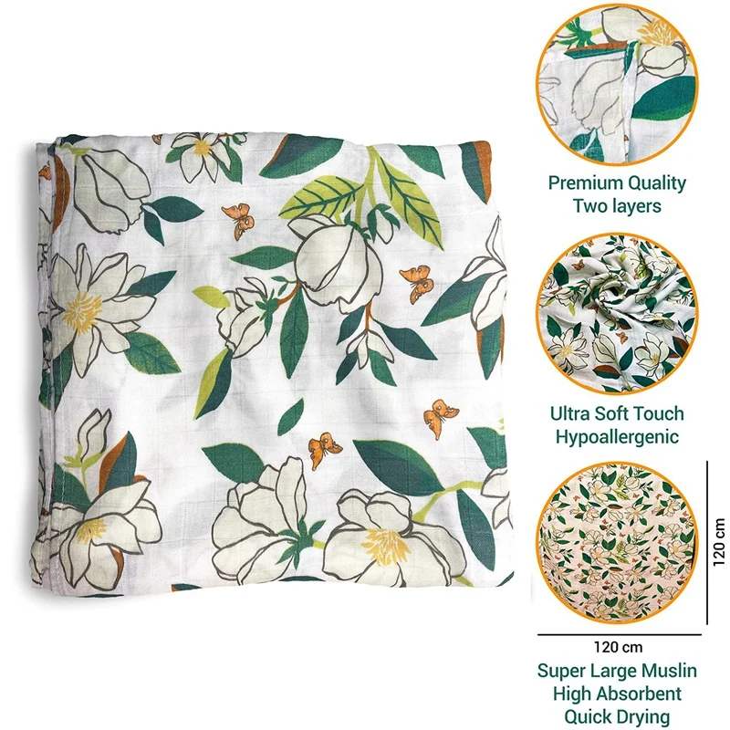 Muslin Baby Blanket 47X47 Inch Large Muslin Swaddle Blanket Newborn Essentials Unisex Soft Bamboo Cotton Muslin Cloths
Muslin Baby Blanket 47X47 Inch Large Muslin Swaddle Blanket Newborn Essentials Unisex Soft Bamboo Cotton Muslin Cloths