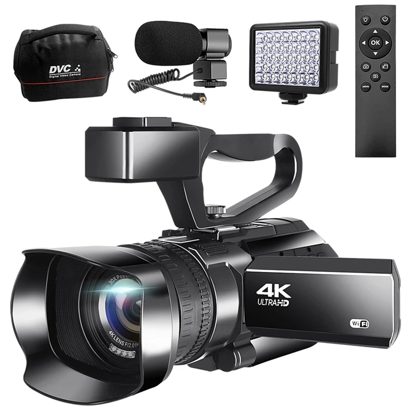 Видеокамера 4K, видеокамера HD 48мп для Youtube, цифровая камера с зумом и заполсветильник, микрофоном и пультом дистанционного управления
Видеокамера 4K, видеокамера HD 48мп для Youtube, цифровая камера с зумом и заполсветильник, микрофоном и пультом дистанционного управления