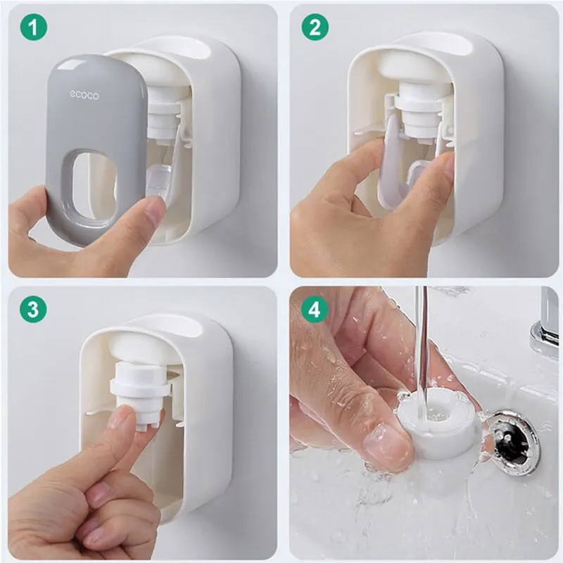 New Automatic Toothpaste Dispenser Dust-proof Toothbrush Holder Wall Mount Stand Bathroom Accessories Set Toothpaste Squeezer
New Automatic Toothpaste Dispenser Dust-proof Toothbrush Holder Wall Mount Stand Bathroom Accessories Set Toothpaste Squeezer