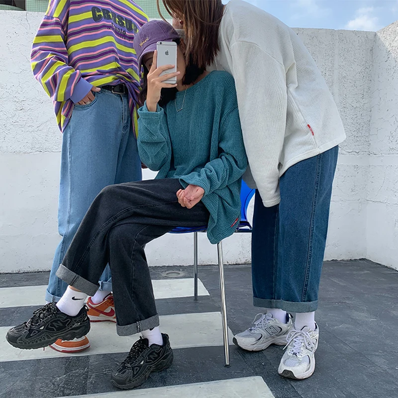 Fashion Women's High-waisted Trousers Loose Wide Leg Pants Jeans Street Casual Straight Pants Student Daily Boyfriend Trousers
Fashion Women's High-waisted Trousers Loose Wide Leg Pants Jeans Street Casual Straight Pants Student Daily Boyfriend Trousers