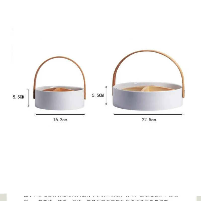 Portable Round Fruit Plate Ceramic High-end Family Platter Dessert Dried Fruit Fast Food Removable Partition Nordic Storage Tray
Portable Round Fruit Plate Ceramic High-end Family Platter Dessert Dried Fruit Fast Food Removable Partition Nordic Storage Tray
