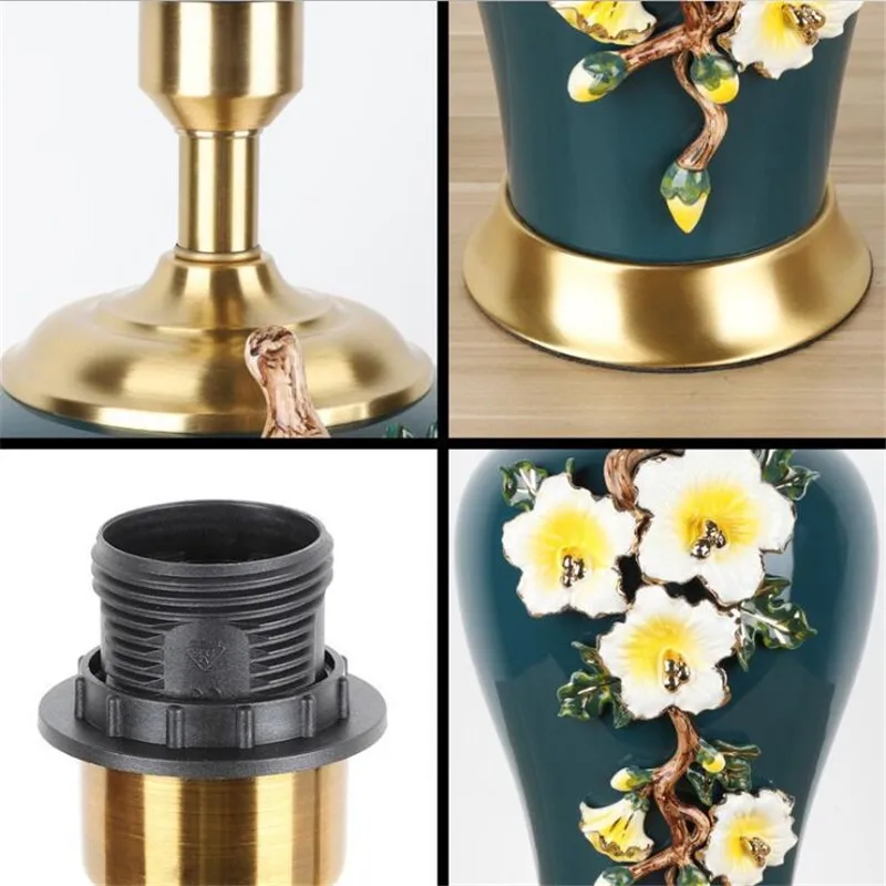 Europe Elegant Flowers Ceramic Table Lamp for Foyer Bed Room Study Decor Porcelain Fabric Desk Light 1927
Europe Elegant Flowers Ceramic Table Lamp for Foyer Bed Room Study Decor Porcelain Fabric Desk Light 1927