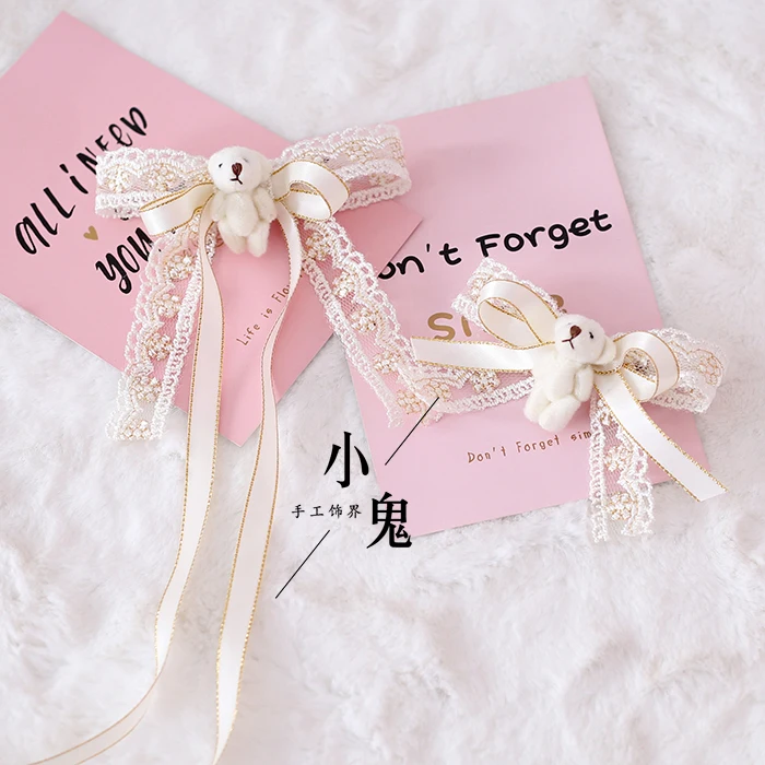 Origional Hand Made Lolita Barrettes Double Horse Tail Clamp Lolita SOFT Girl SOFT Girl Hair Bow Headdress
Origional Hand Made Lolita Barrettes Double Horse Tail Clamp Lolita SOFT Girl SOFT Girl Hair Bow Headdress