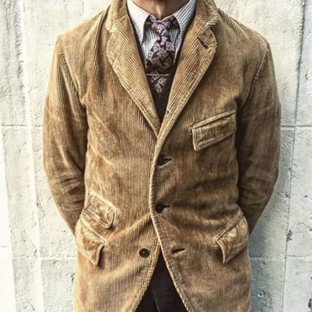 2020 Men Corduroy Jacket Coat Elegant Men's Casual Coats Single Breasted Business Men Plain Jackets Male Clothing Autumn Winter
2020 Men Corduroy Jacket Coat Elegant Men's Casual Coats Single Breasted Business Men Plain Jackets Male Clothing Autumn Winter