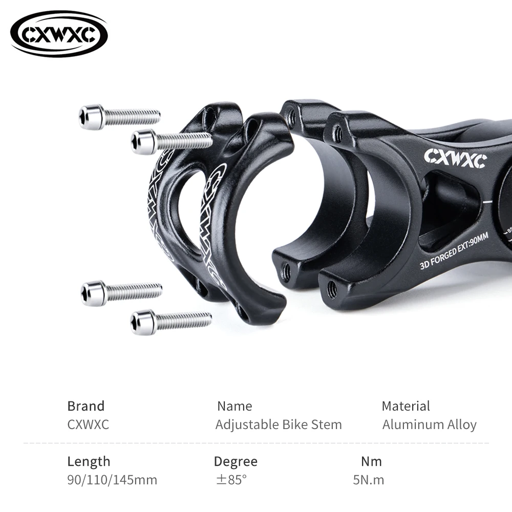 Bike Handlebar Stem Adjustable MTB Stem 90/110/145mm Aluminum Alloy Mountain BMX Fixie Gear Cycling Bicycle Stems Part
Bike Handlebar Stem Adjustable MTB Stem 90/110/145mm Aluminum Alloy Mountain BMX Fixie Gear Cycling Bicycle Stems Part