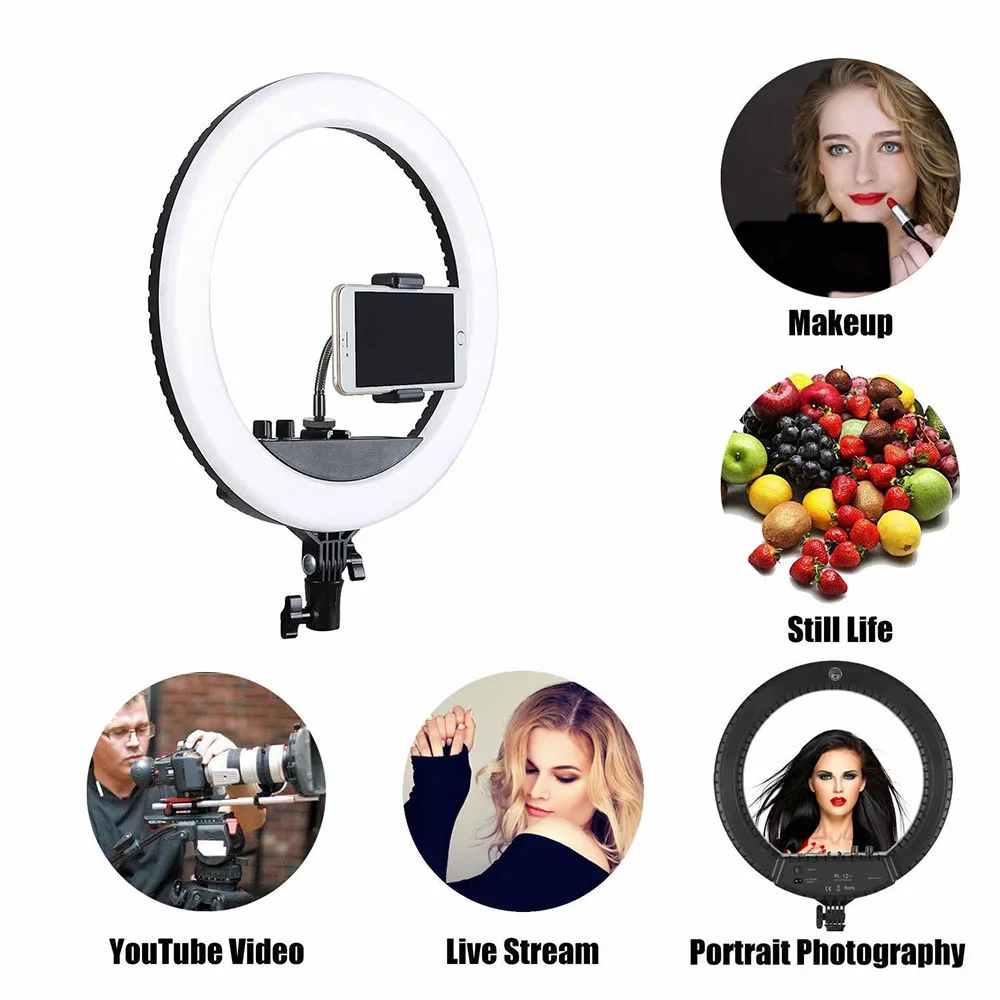 HoneyFly Photography Dimmable LED Selfie Ring Light 3200-5600K 28W Live Stream Live Broadcast Makeup Lamp With 2M Stand Tripod
HoneyFly Photography Dimmable LED Selfie Ring Light 3200-5600K 28W Live Stream Live Broadcast Makeup Lamp With 2M Stand Tripod