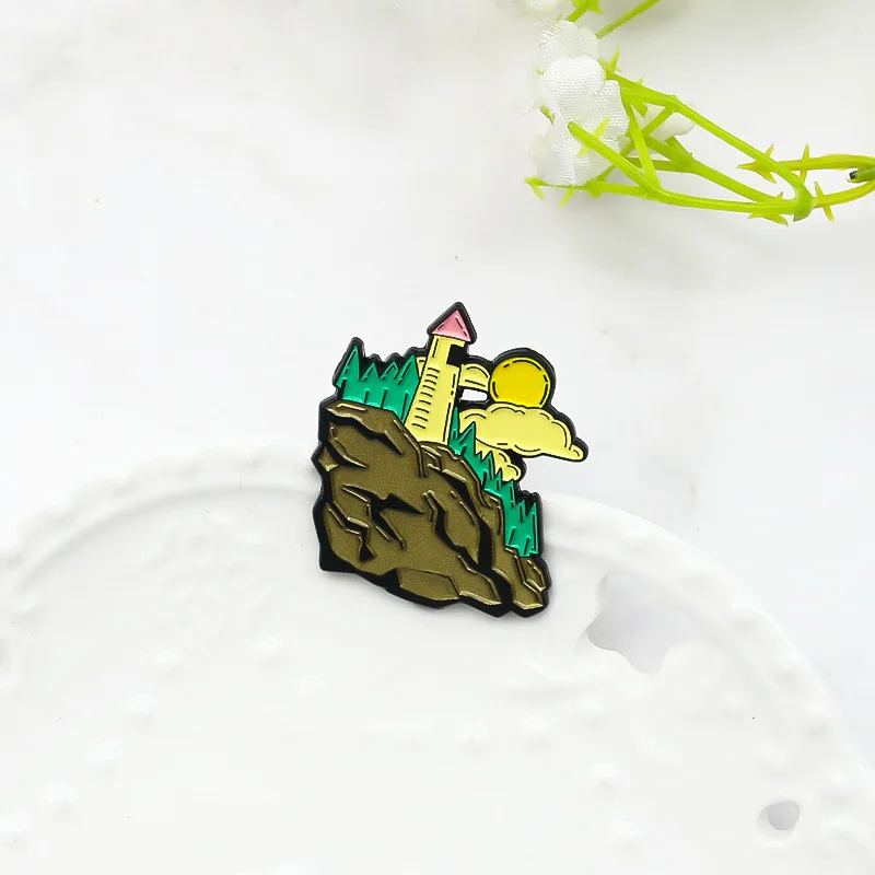 Hillside Forest Lighthouse Brooch Simple Landscape Brooch Located In The Clouds Brooch Lapel Backpack Pins Creative Jewelry Gift
Hillside Forest Lighthouse Brooch Simple Landscape Brooch Located In The Clouds Brooch Lapel Backpack Pins Creative Jewelry Gift