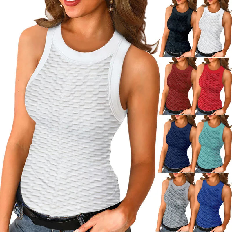 2021 Summer Skinny Tank Tops Women Solid Color Waffle Tank top Sexy Sleeveless Vest T-shirt Night Club Party Women Tops
2021 Summer Skinny Tank Tops Women Solid Color Waffle Tank top Sexy Sleeveless Vest T-shirt Night Club Party Women Tops