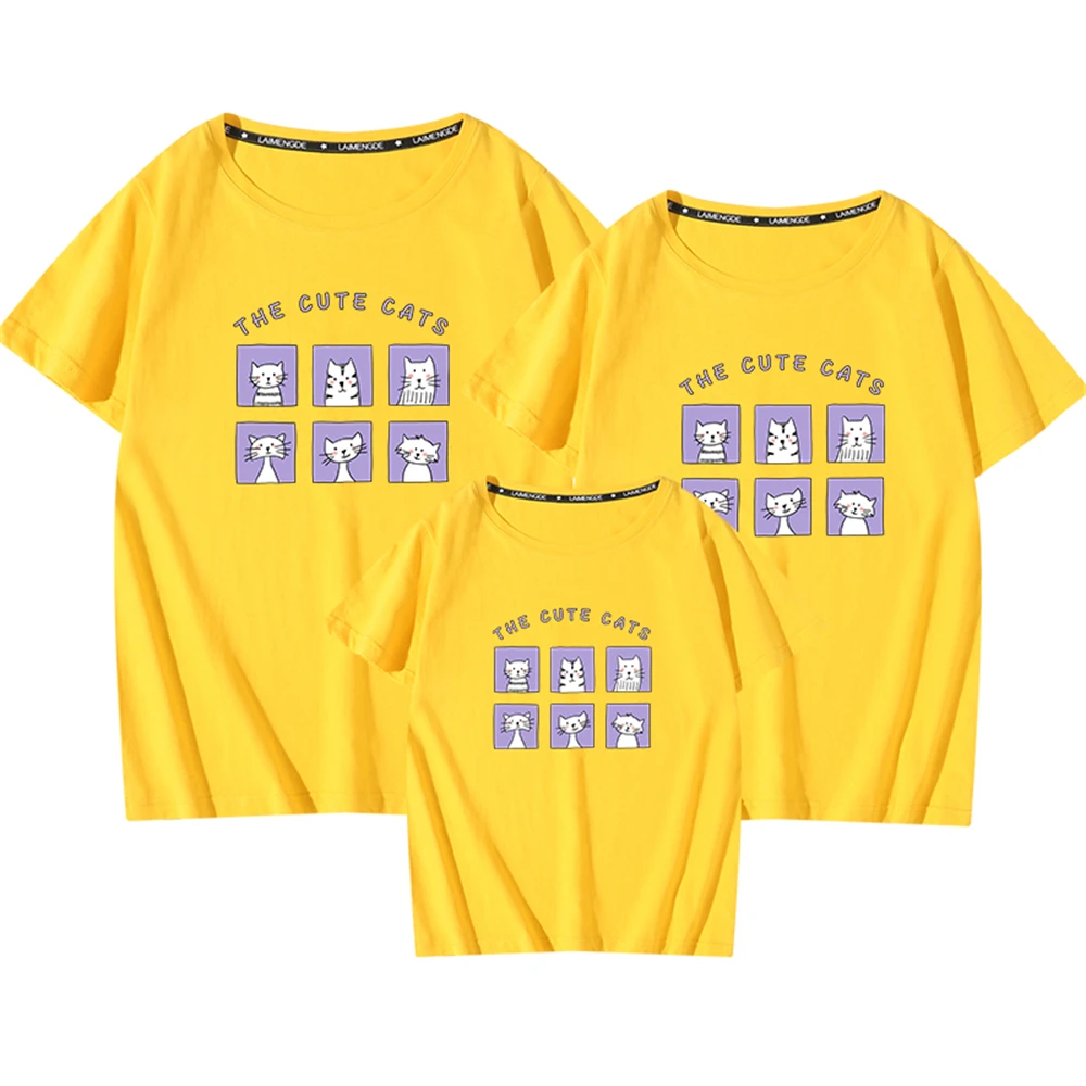 New Color Painting Cat Combination Family Suit Tshirts Children Cotton Teeshirts Summer Top Fashion Kids Boys Girls Short Sleeve
New Color Painting Cat Combination Family Suit Tshirts Children Cotton Teeshirts Summer Top Fashion Kids Boys Girls Short Sleeve