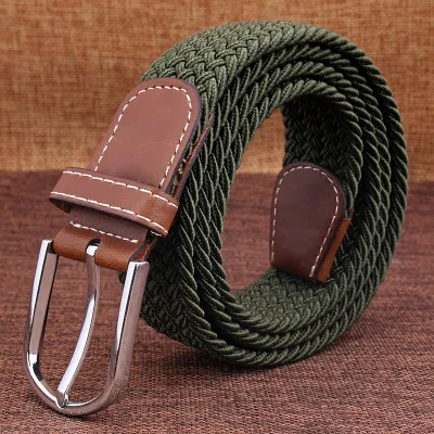 Men's belts elastic woven canvas belts and women's versatile pin buckle belt women belt for jeans
Men's belts elastic woven canvas belts and women's versatile pin buckle belt women belt for jeans