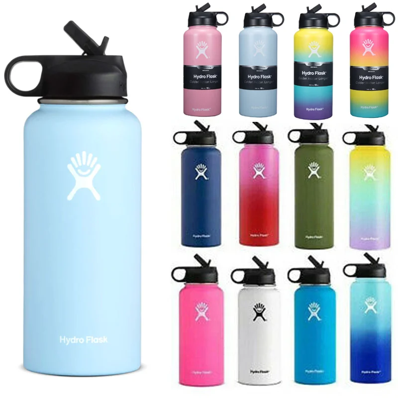 

Новая бутылка для воды Hydroflask объемом 18 унций/32 унций/40 унций, стакан с двойными стенками, с вакуумной изоляцией, из нержавеющей стали, для зан...