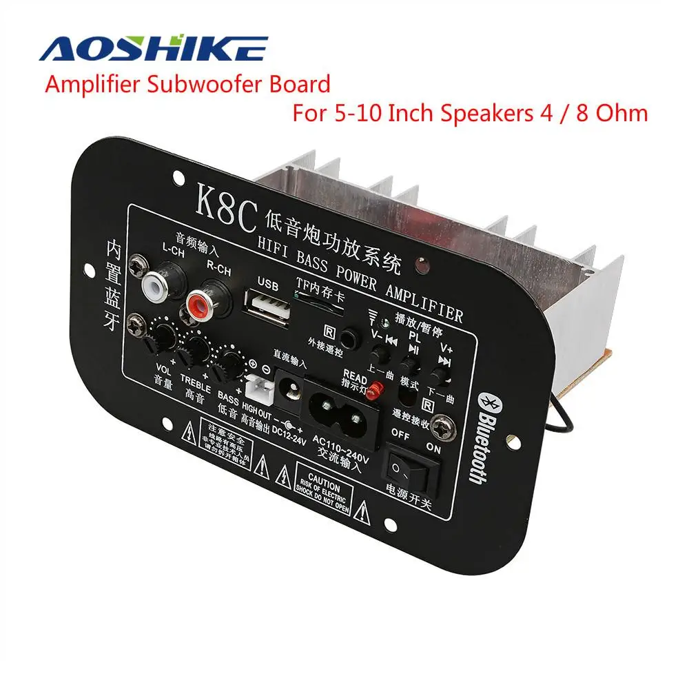 AOSHIKE автомобильный усилитель сабвуфер Bluetooth плата DIY звуковая система Динамик