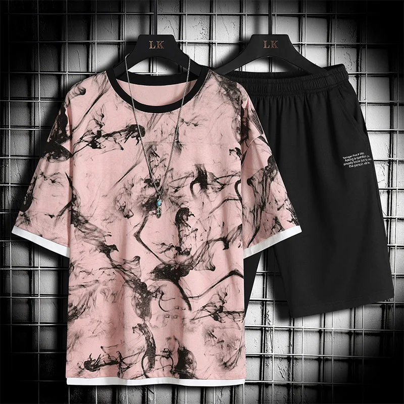 Men Casual Set 2021 Fashion 2 PCS Sweat Suit Striped Short Sleeve T-shirt Shorts Sets Male Sportswear Tracksuit Summer Sportsuit
Men Casual Set 2021 Fashion 2 PCS Sweat Suit Striped Short Sleeve T-shirt Shorts Sets Male Sportswear Tracksuit Summer Sportsuit