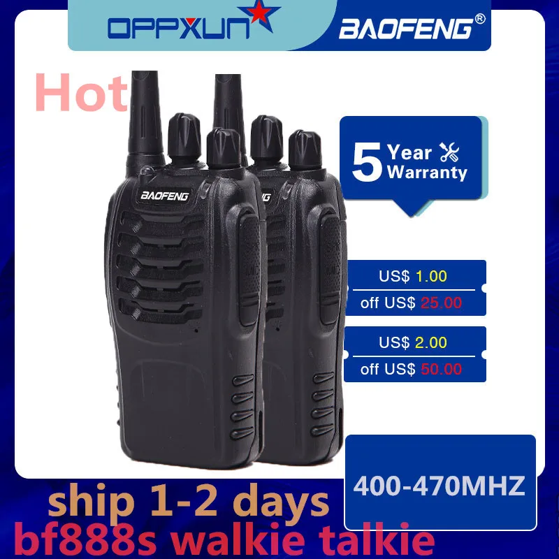 

2 pcs 2020 BAOFENG BF-888S walkie-talkie for hunting two-way car radio transmitter portable transceiver 5W 3km-5km brand new