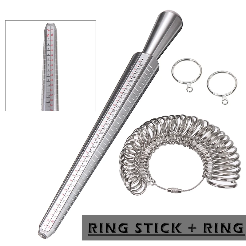 New 1 Set Metal Finger Ring Sizer Gauge / Ring Mandrel Sizing Measuring Stick Jewelry Size Measure Tool
New 1 Set Metal Finger Ring Sizer Gauge / Ring Mandrel Sizing Measuring Stick Jewelry Size Measure Tool