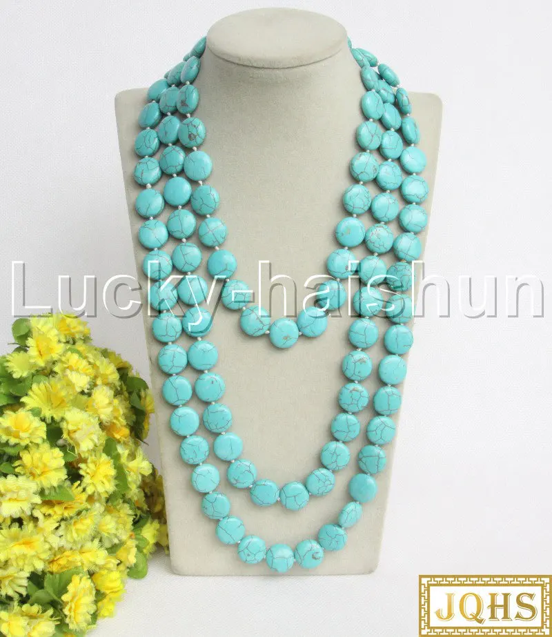 Long natural 70" 15mm round coin fastener turquoises necklace j12206
Long natural 70" 15mm round coin fastener turquoises necklace j12206