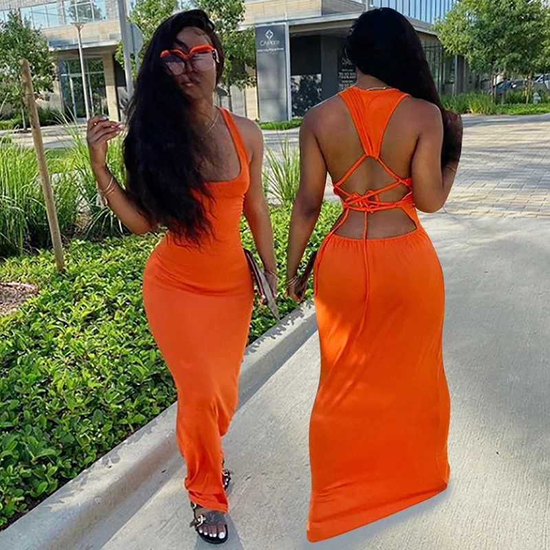 2021 Summer Dresses Women Sexy Hollow Out Backless Maxi Long Dress Solid Bandage Sleeveless Casual Vestidos Holiday Beachwear
2021 Summer Dresses Women Sexy Hollow Out Backless Maxi Long Dress Solid Bandage Sleeveless Casual Vestidos Holiday Beachwear