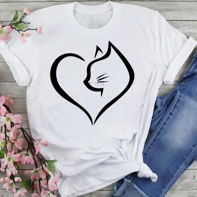 Women Graphic 90s Cat Simple New Love Cute Cartoon Summer Fashion Print Short Sleeve Female Clothes Tops Tees Tshirt T-Shirt
Women Graphic 90s Cat Simple New Love Cute Cartoon Summer Fashion Print Short Sleeve Female Clothes Tops Tees Tshirt T-Shirt