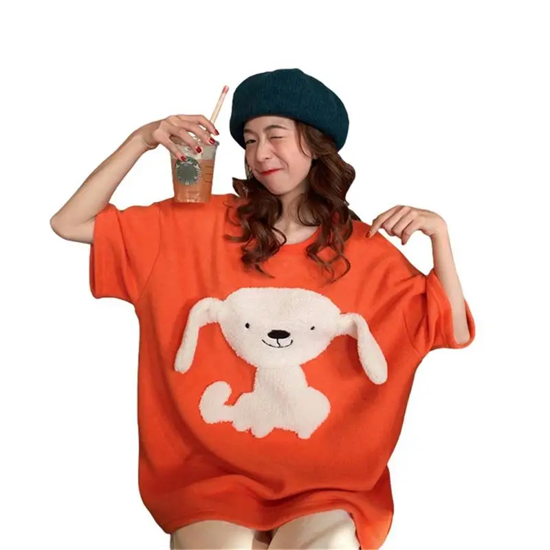 2020 Summer New Women Short-sleeved T-shirt Cartoon Stereo Puppy Embroidery Thickened T-shirt Top
2020 Summer New Women Short-sleeved T-shirt Cartoon Stereo Puppy Embroidery Thickened T-shirt Top