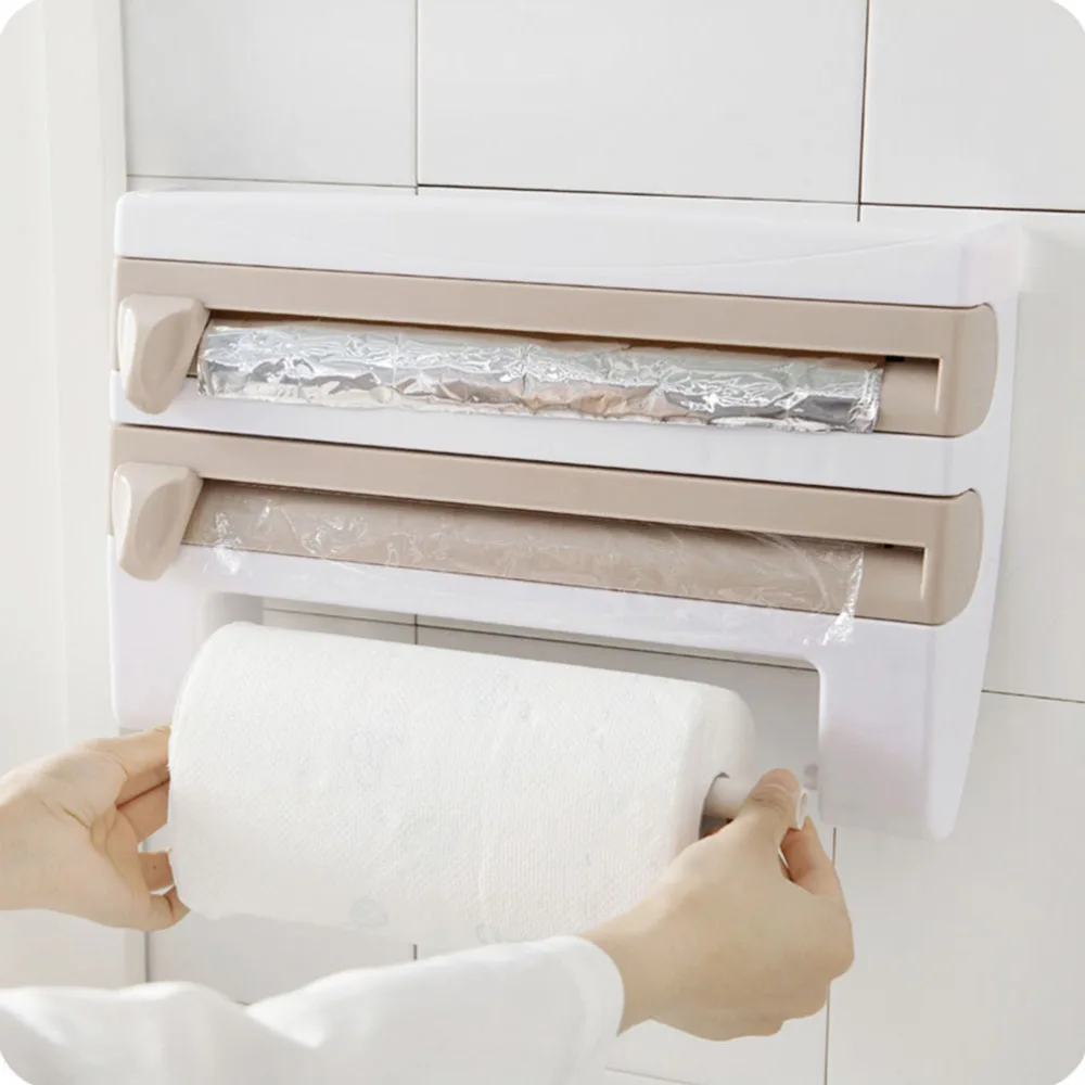 Multifunctional Home Kitchen Film Sauce Bottle Storage Rack Paper Dispenser Preservative Film Rack Kitchen Accessory (White)
Multifunctional Home Kitchen Film Sauce Bottle Storage Rack Paper Dispenser Preservative Film Rack Kitchen Accessory (White)