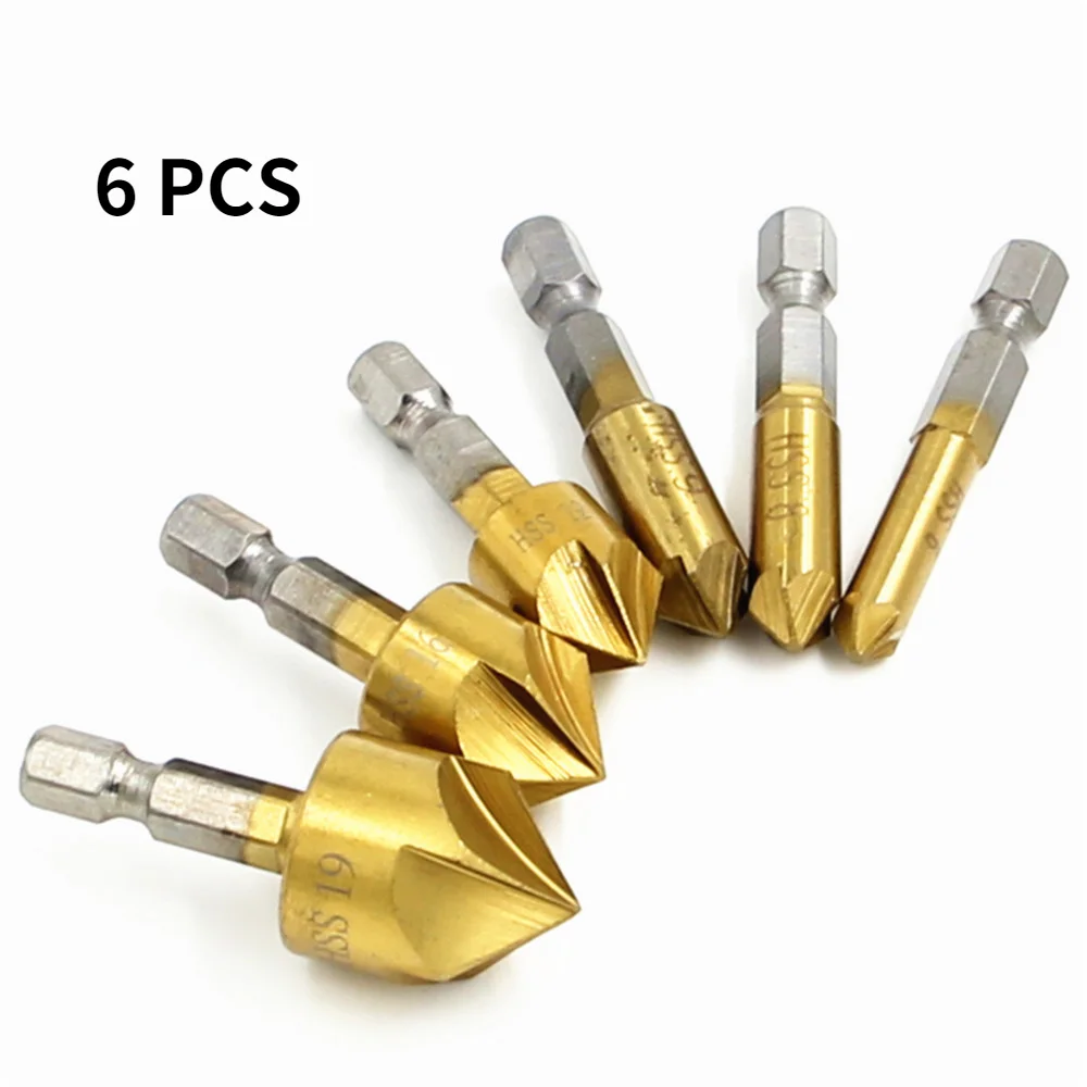 6PC 82 Degree Countersink Drill Bit Set Counter Woodworking Bits Boring Chamfer Chamfering Cutter Bore for Wood Tools
6PC 82 Degree Countersink Drill Bit Set Counter Woodworking Bits Boring Chamfer Chamfering Cutter Bore for Wood Tools