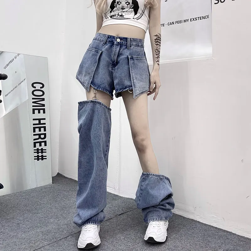ZCSMLL Ripped Jeans Women's Summer Autumn Korean Style Design Detachable High Waist Loose Wide-leg Straight-leg Women Pants
ZCSMLL Ripped Jeans Women's Summer Autumn Korean Style Design Detachable High Waist Loose Wide-leg Straight-leg Women Pants