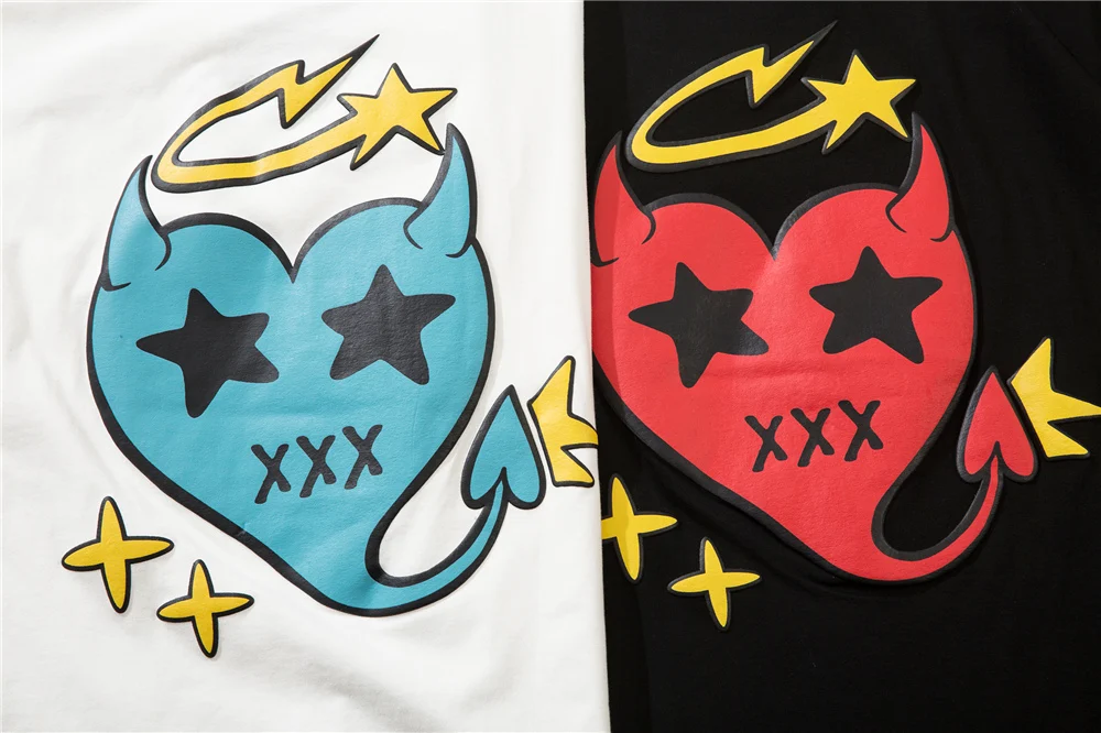 LINDSEY SEADER 2021 Men's T-shirt Hip Hop Short Sleeve Funny Evil Heart Printed Oversized Harajuku Top Tees Couples Men Clothing
LINDSEY SEADER 2021 Men's T-shirt Hip Hop Short Sleeve Funny Evil Heart Printed Oversized Harajuku Top Tees Couples Men Clothing