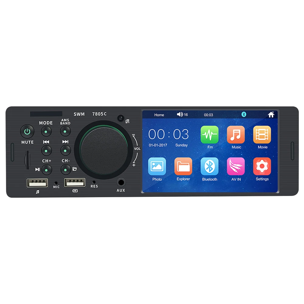 4.1" Touch Screen Car Radio Bluetooth Auto Radio 1 Din Audio Car Stereo Car MP5 Player 12V USB Remote Control Camera
4.1" Touch Screen Car Radio Bluetooth Auto Radio 1 Din Audio Car Stereo Car MP5 Player 12V USB Remote Control Camera