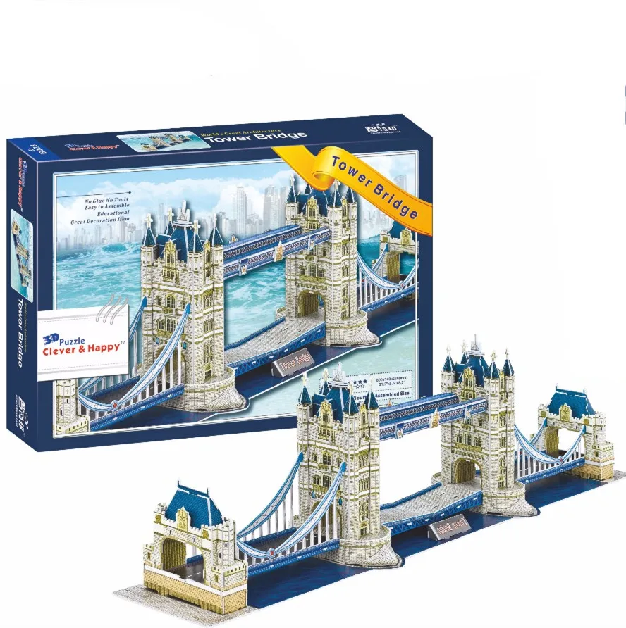 

London Tower Bridge Architect Learning 3D Paper DIY Jigsaw 3408 Puzzle Model Educational Toy Kits Children Boy Gift Toy