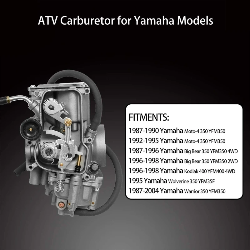 Carburetor Carb for ATV Yamahe 1987-1990 & 1992-1995 Moto-4 350 YFM350