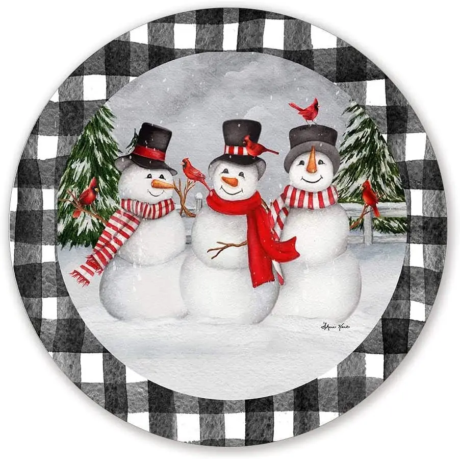 Donear Black and White Plaid Snowmen Family Circle Shaped Christmas Wreath Sign Wall Decor Unique Retro Wall Decorations Home
Donear Black and White Plaid Snowmen Family Circle Shaped Christmas Wreath Sign Wall Decor Unique Retro Wall Decorations Home