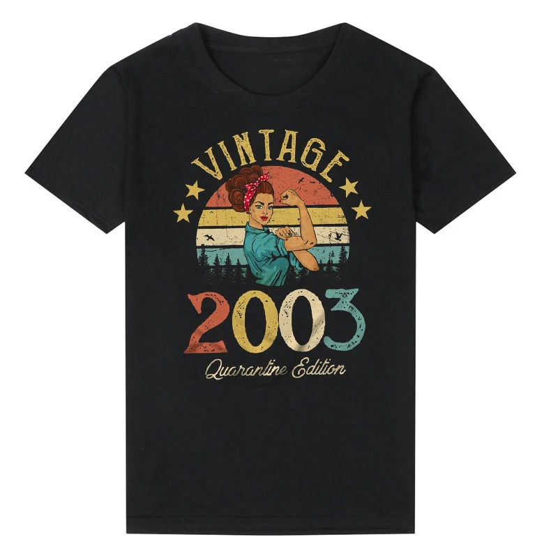 Vintage 2003 Limited Edition Retro Womens T-Shirt Funny 18th Birthday Gift Idea 100% cotton Grandmom Mom Wife top Drop shipping
Vintage 2003 Limited Edition Retro Womens T-Shirt Funny 18th Birthday Gift Idea 100% cotton Grandmom Mom Wife top Drop shipping