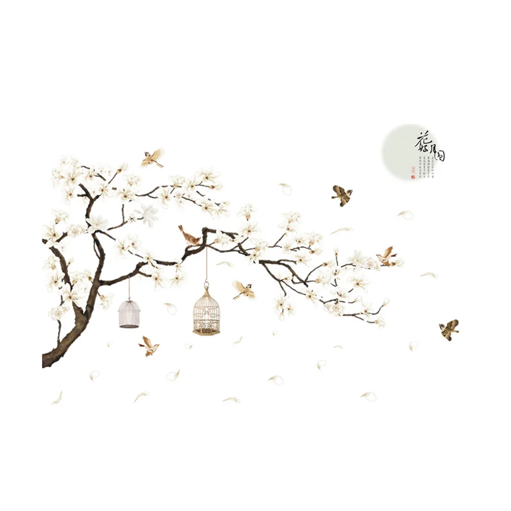 Retro Flower Moon Chinese style Wall sticker living room sofa/TV background decoration Decal Mural Art poetry removable Stickers 
Retro Flower Moon Chinese style Wall sticker living room sofa/TV background decoration Decal Mural Art poetry removable Stickers