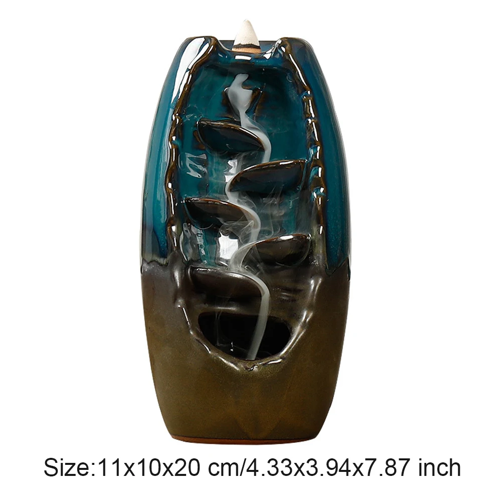 Backflow Incense Burner Waterfall Incense Burner with 100 Cone Incense Burner for Aromatherapy Diffusers Home Decor 20.5x9cm 
Backflow Incense Burner Waterfall Incense Burner with 100 Cone Incense Burner for Aromatherapy Diffusers Home Decor 20.5x9cm