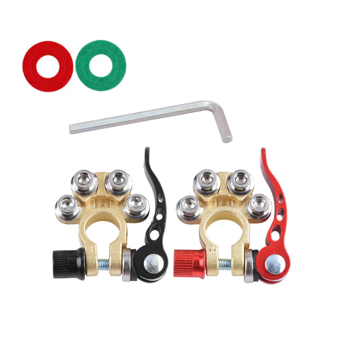 1 pair 12V 24V Car Battery Terminal Wire Cable Clamp Terminal Quick Disconnect Shut-Off Connectors For Car Auto Accessories New
1 pair 12V 24V Car Battery Terminal Wire Cable Clamp Terminal Quick Disconnect Shut-Off Connectors For Car Auto Accessories New