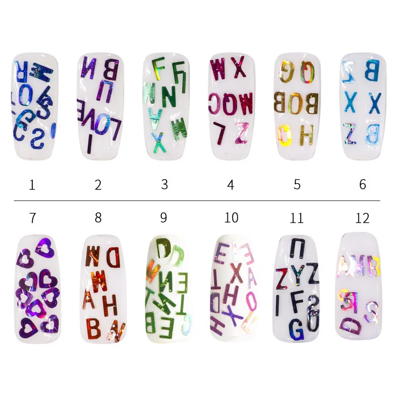 12pcs Sparkly Nail Sequins Letters Paillette Mixed Colors Nail Holographics Glitter 3D Flakes Slices Spangle Art Accessories
12pcs Sparkly Nail Sequins Letters Paillette Mixed Colors Nail Holographics Glitter 3D Flakes Slices Spangle Art Accessories