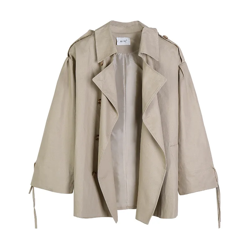 Large Size Women's Short Trench Coat Spring Autumn Casual Thin Double-breasted Windbreaker Female Overcoat Slim Outwear Coats211
Large Size Women's Short Trench Coat Spring Autumn Casual Thin Double-breasted Windbreaker Female Overcoat Slim Outwear Coats211