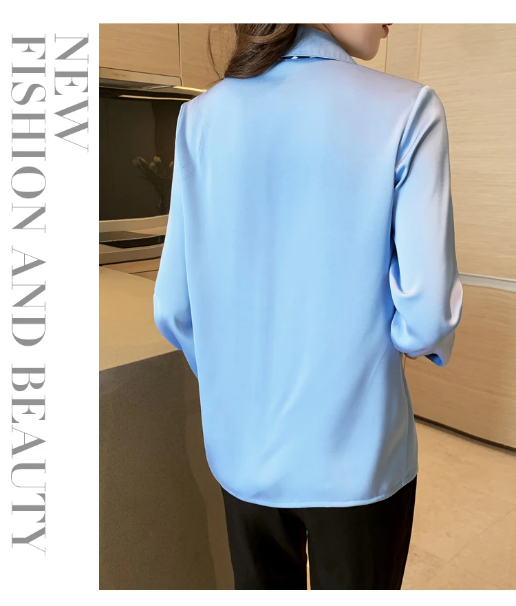 Houthion Women's Blouse Poplin Top Long Sleeve Polo Shirt Korean Casual Fashion New 2021 Solid Color Bow Silk
Houthion Women's Blouse Poplin Top Long Sleeve Polo Shirt Korean Casual Fashion New 2021 Solid Color Bow Silk