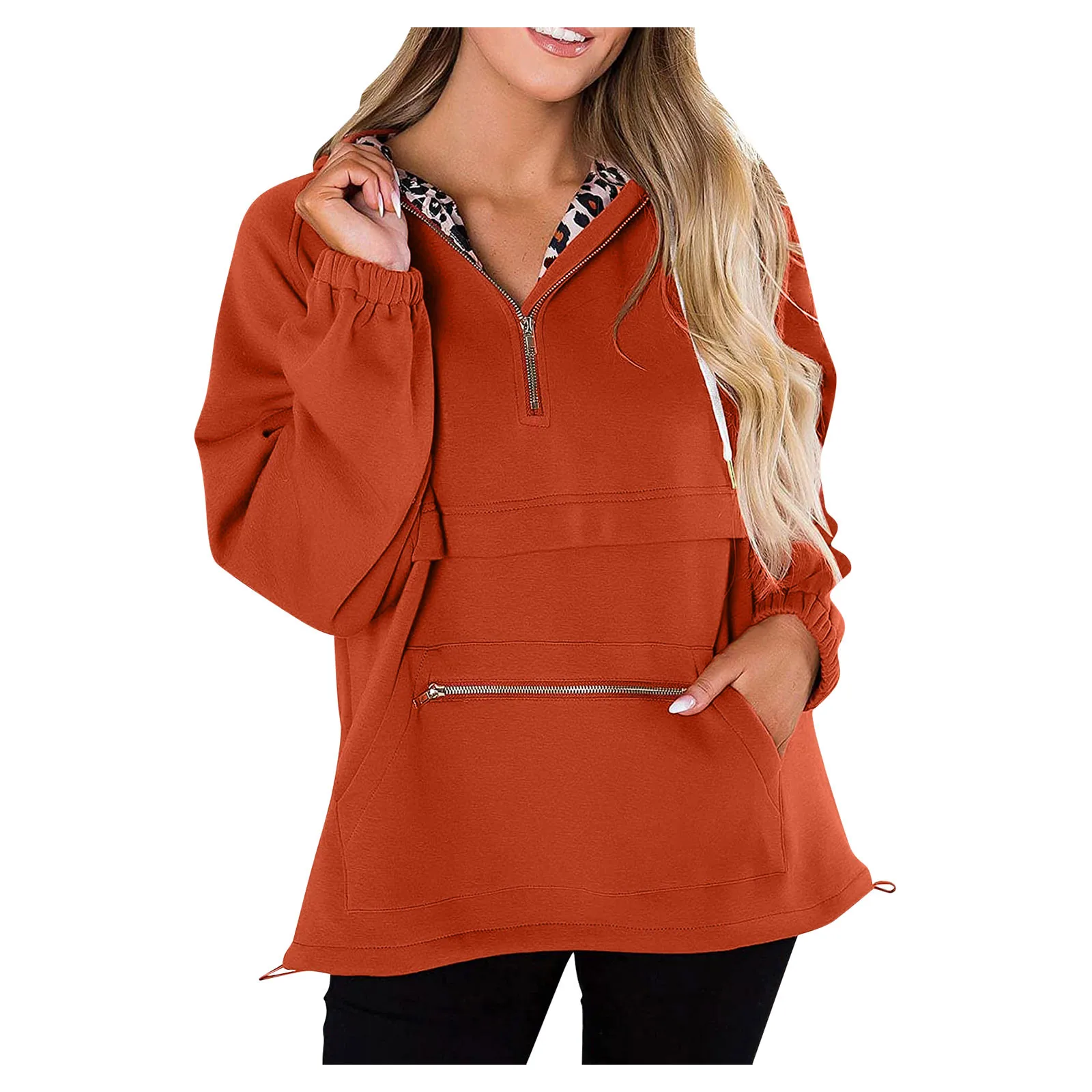 Solid Color Hoodie Sweatshirts Ladies Fashion Zipper Long Sleeve Top Women's Zip Pockets Hoodies Clothes Hooded Pullover
Solid Color Hoodie Sweatshirts Ladies Fashion Zipper Long Sleeve Top Women's Zip Pockets Hoodies Clothes Hooded Pullover