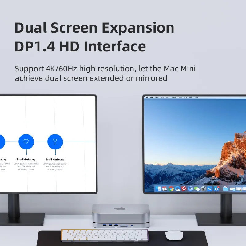 Концентратор Hagibis USB C для Mac mini M1 с корпусом жесткого диска 2 5 SATA NVME M.2 чехол SSD HDD на 3