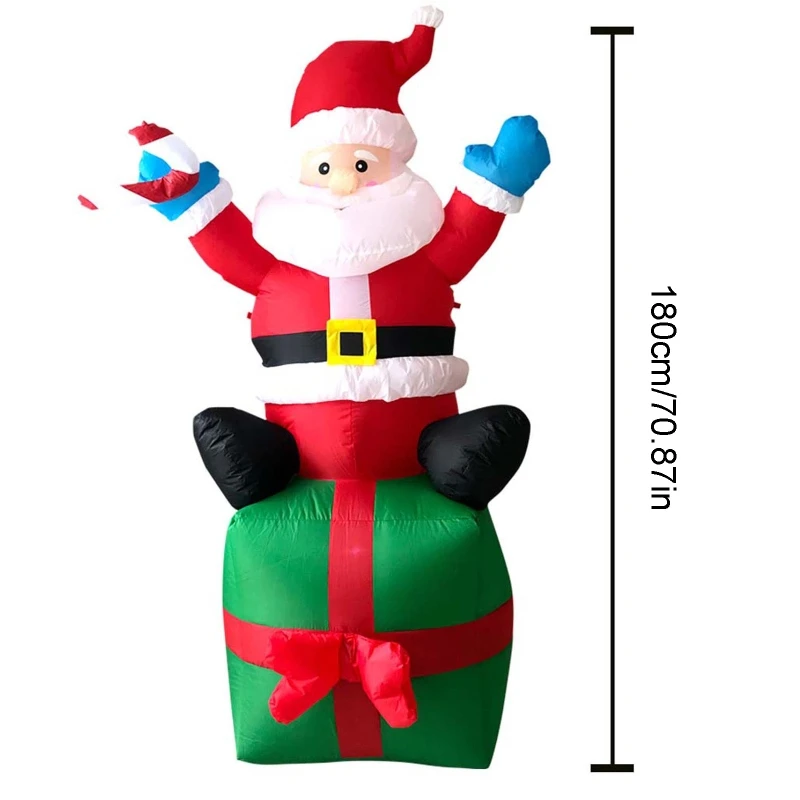 1.8m LED Air Inflatable Santa Claus Figure Blower Outdoor Christmas Decoration