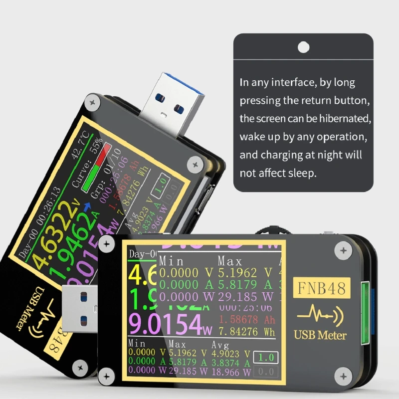 FNB48 PD trigger USB Tester Voltmeter Current QC4 PD3.0 2.0 PPS Fast Charging
FNB48 PD trigger USB Tester Voltmeter Current QC4 PD3.0 2.0 PPS Fast Charging