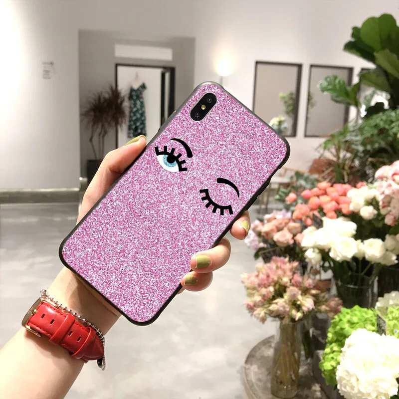 eye wink with glitter eye lashes Phone Case For Iphone XR X 8 7 6 plus Fashion Cute Cover Apple XS 11 Pro Max SE 2020 
eye wink with glitter eye lashes Phone Case For Iphone XR X 8 7 6 plus Fashion Cute Cover Apple XS 11 Pro Max SE 2020