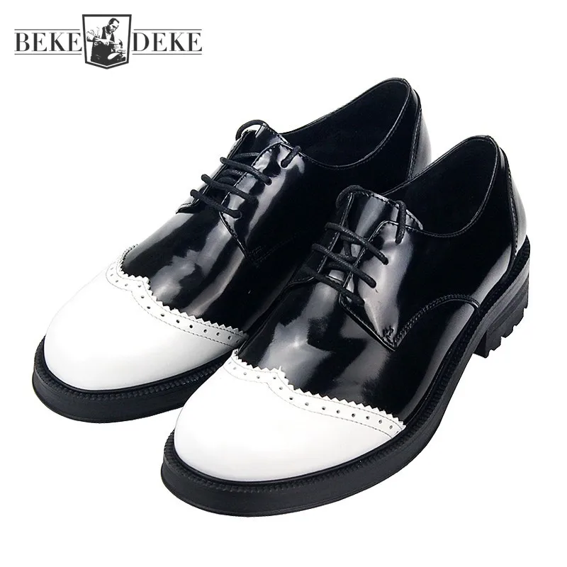 Designer Mens Cowhide Genuine Leather Dress Shoes Mixed Colors Round Toe Lace Up Thick Platform Business Man Work Formal Shoes 
Designer Mens Cowhide Genuine Leather Dress Shoes Mixed Colors Round Toe Lace Up Thick Platform Business Man Work Formal Shoes